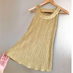 Outback Red Gold Pleated Metallic Tank Top XS